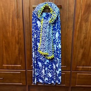 Boden pull on jersey maxi skirt with scarf